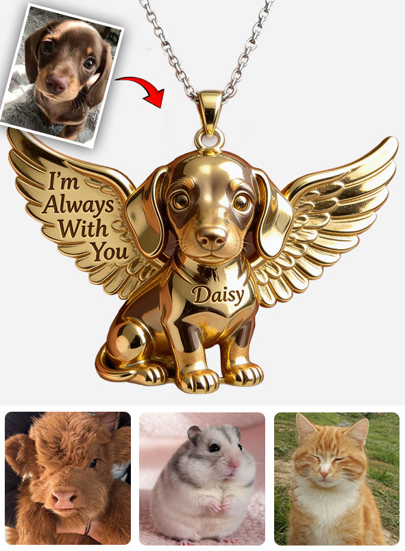 Custom Any Pet Photo - Personalized Dog Shaped Acrylic Pendant Necklace