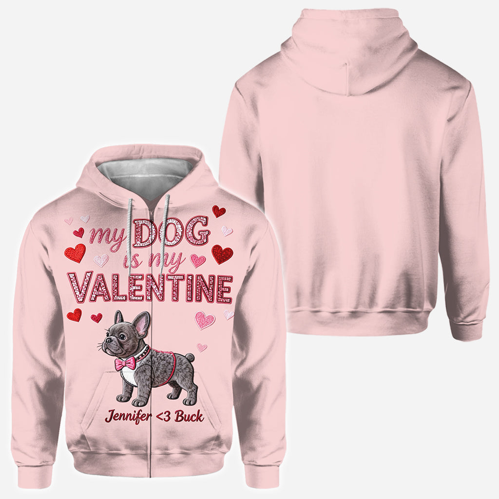 My Dog Is My Valentine - Personalized Dog All Over Shirt