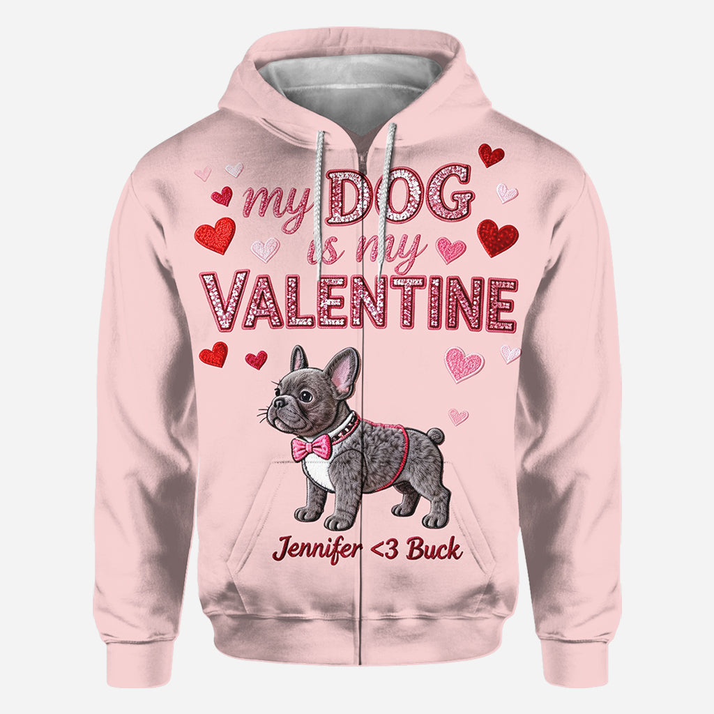 My Dog Is My Valentine - Personalized Dog All Over Shirt