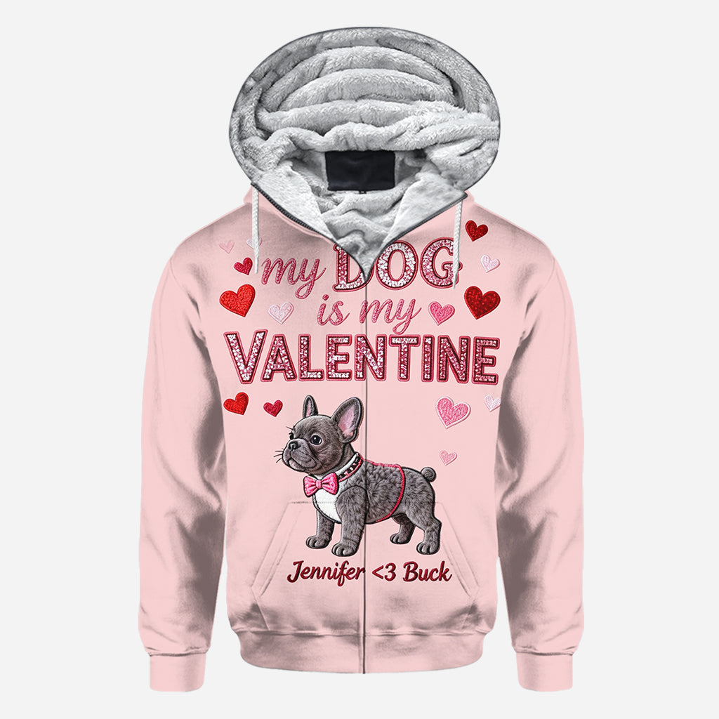 My Dog Is My Valentine - Personalized Dog All Over Shirt