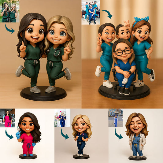 Chibi Medical Worker - Plaque acrylique personnalisée en forme d'infirmière