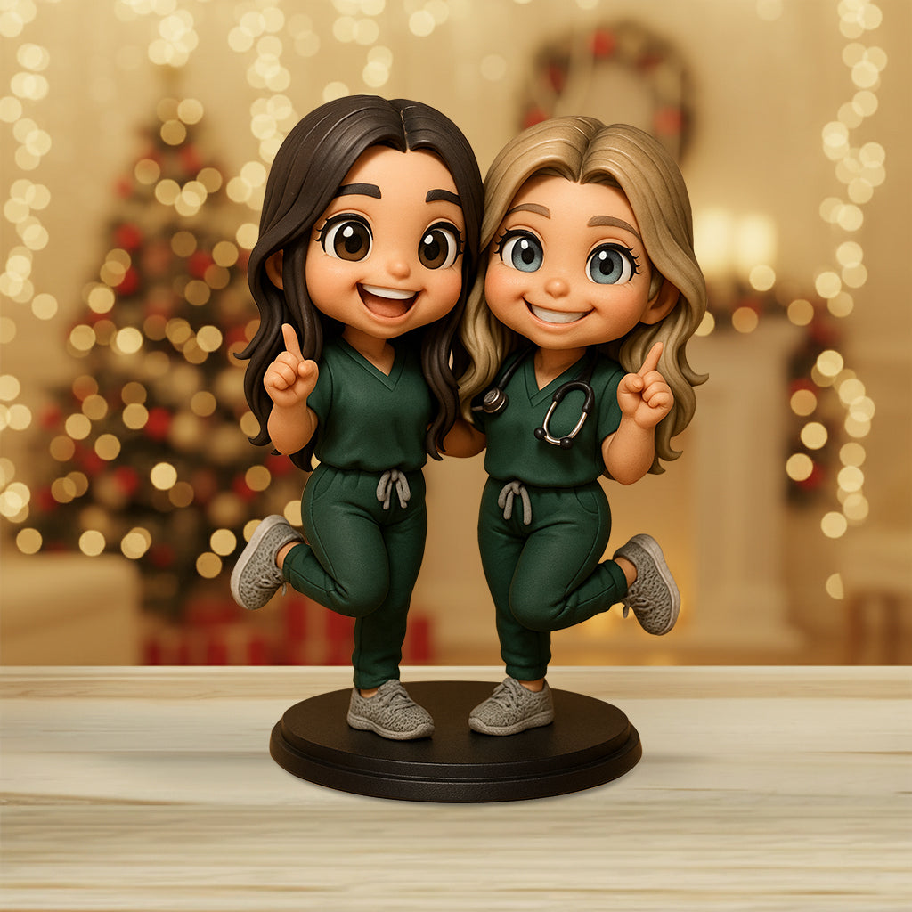 Chibi-Mediziner/in – Personalisierte Acrylplakette in individueller Krankenschwesterform