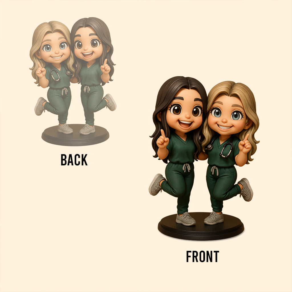 Chibi-Mediziner/in – Personalisierte Acrylplakette in individueller Krankenschwesterform