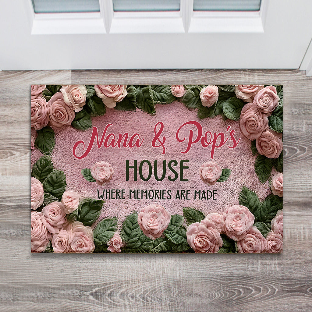 Nana & Pop's House Where Memories Are Made - Personalized Grandma Doormat