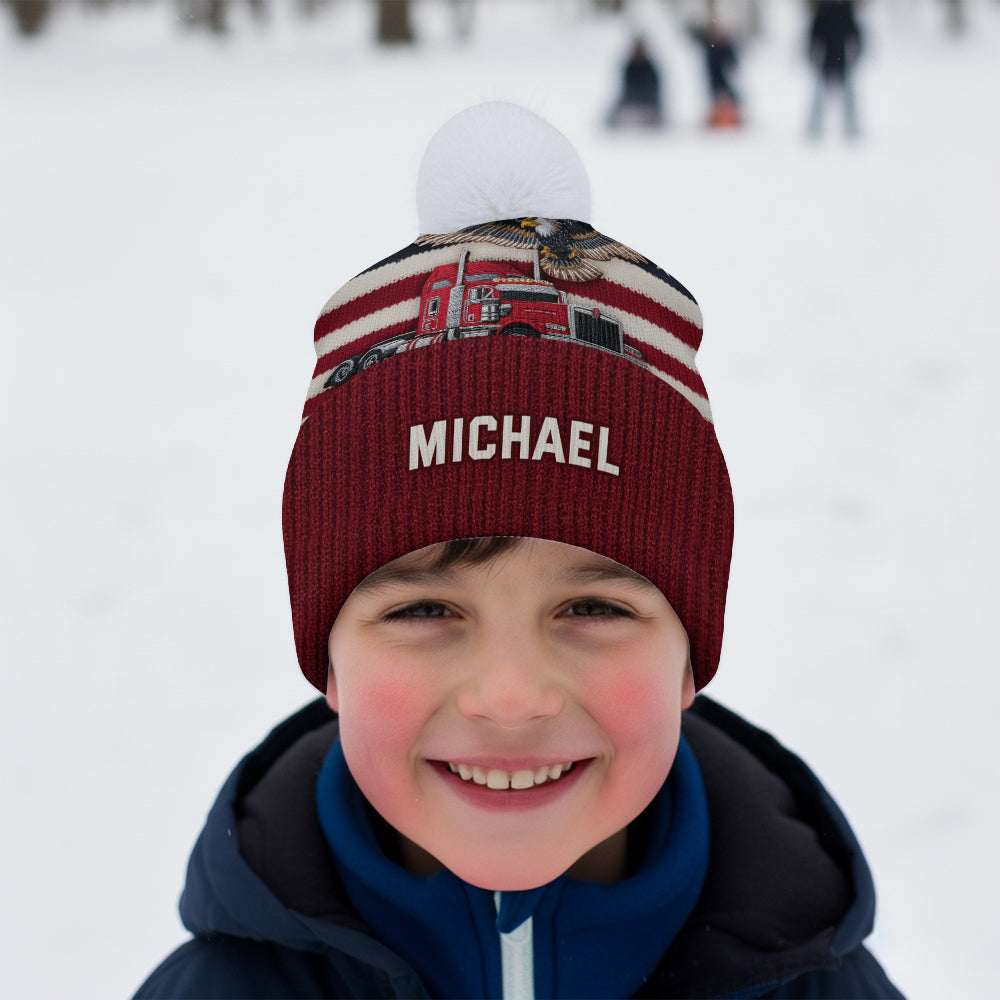 Proud Trucker - Personalized Trucker Beanie Hat