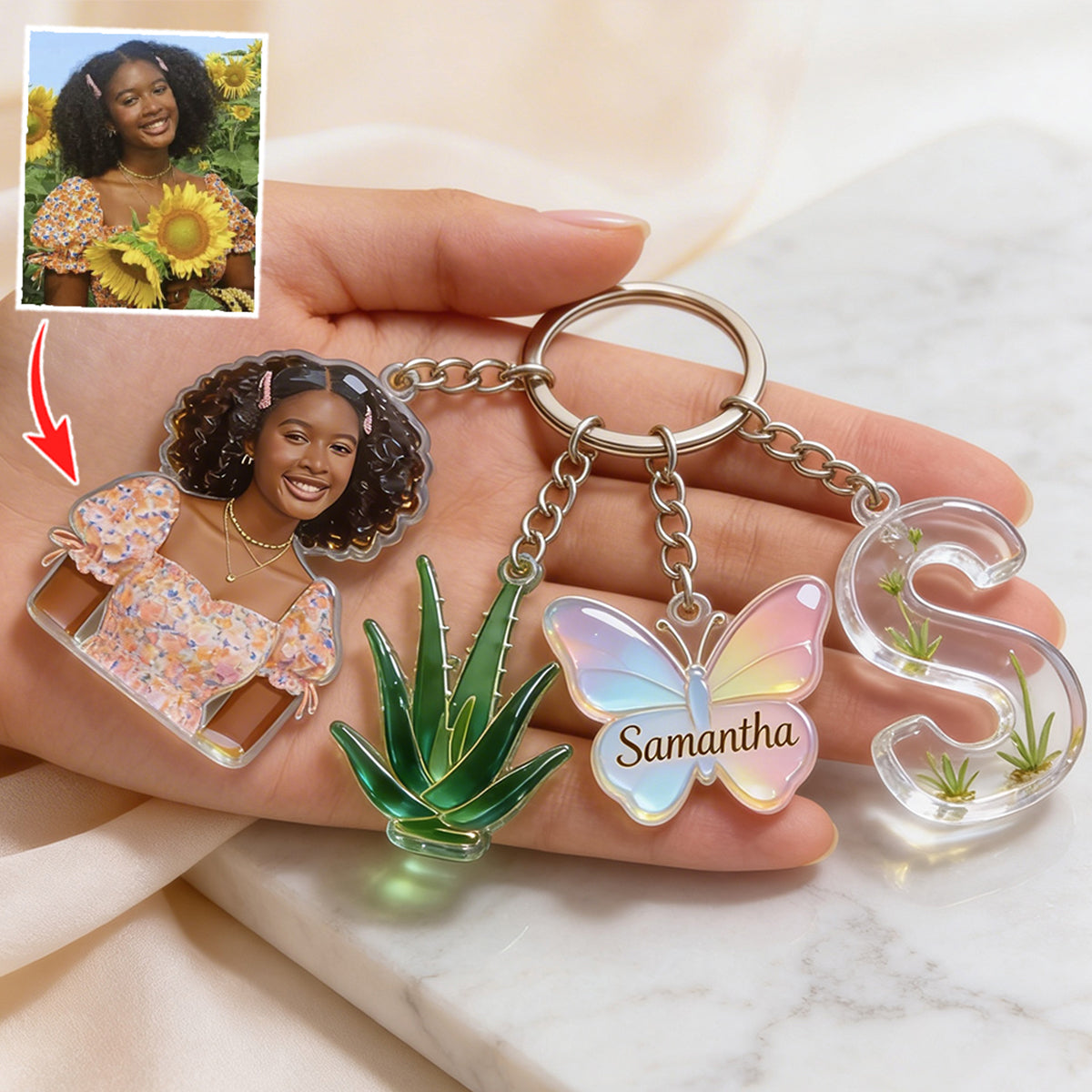 Love Gardening - Personalized Gardening Keychain With Charms