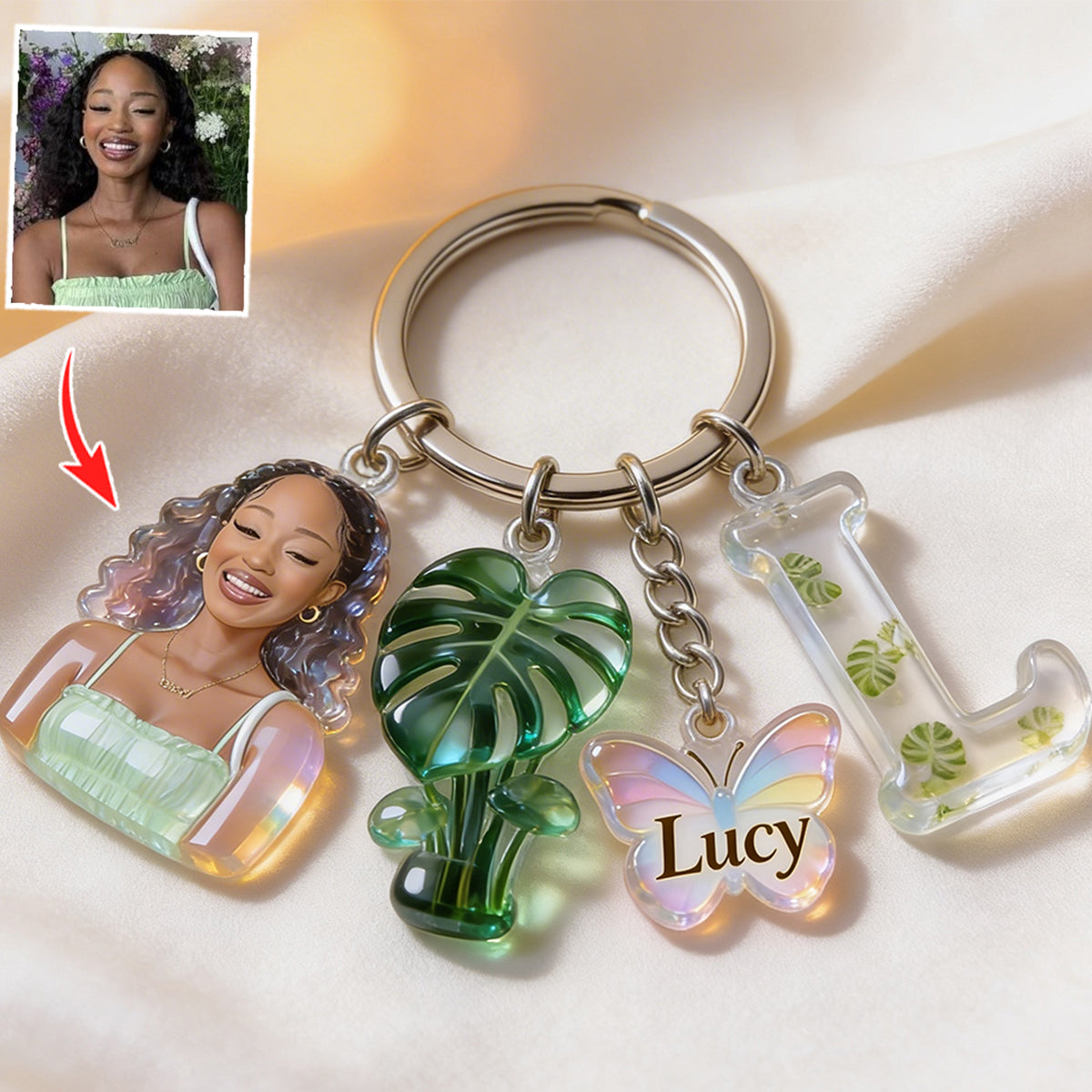 Love Gardening - Personalized Gardening Keychain With Charms