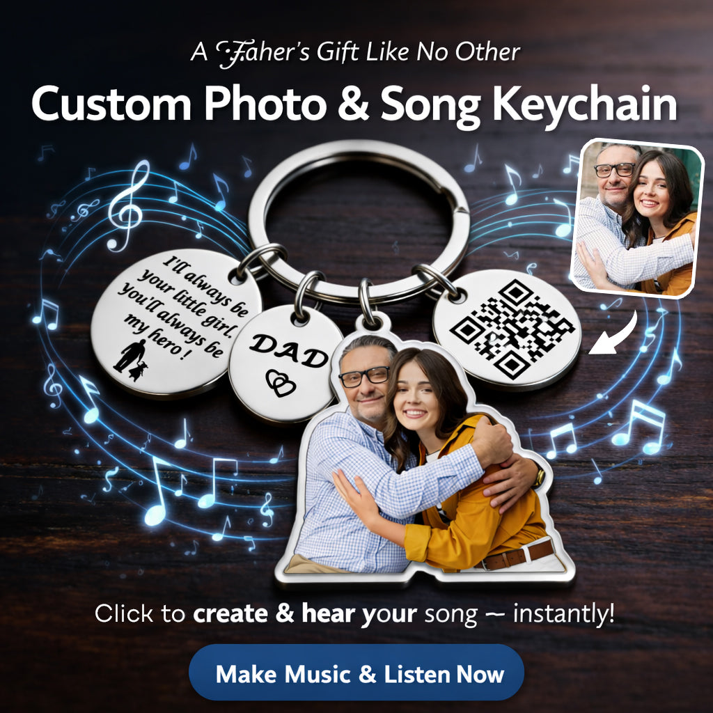 Father Gift Idea - Personalized Father Premium Keychain With Charms