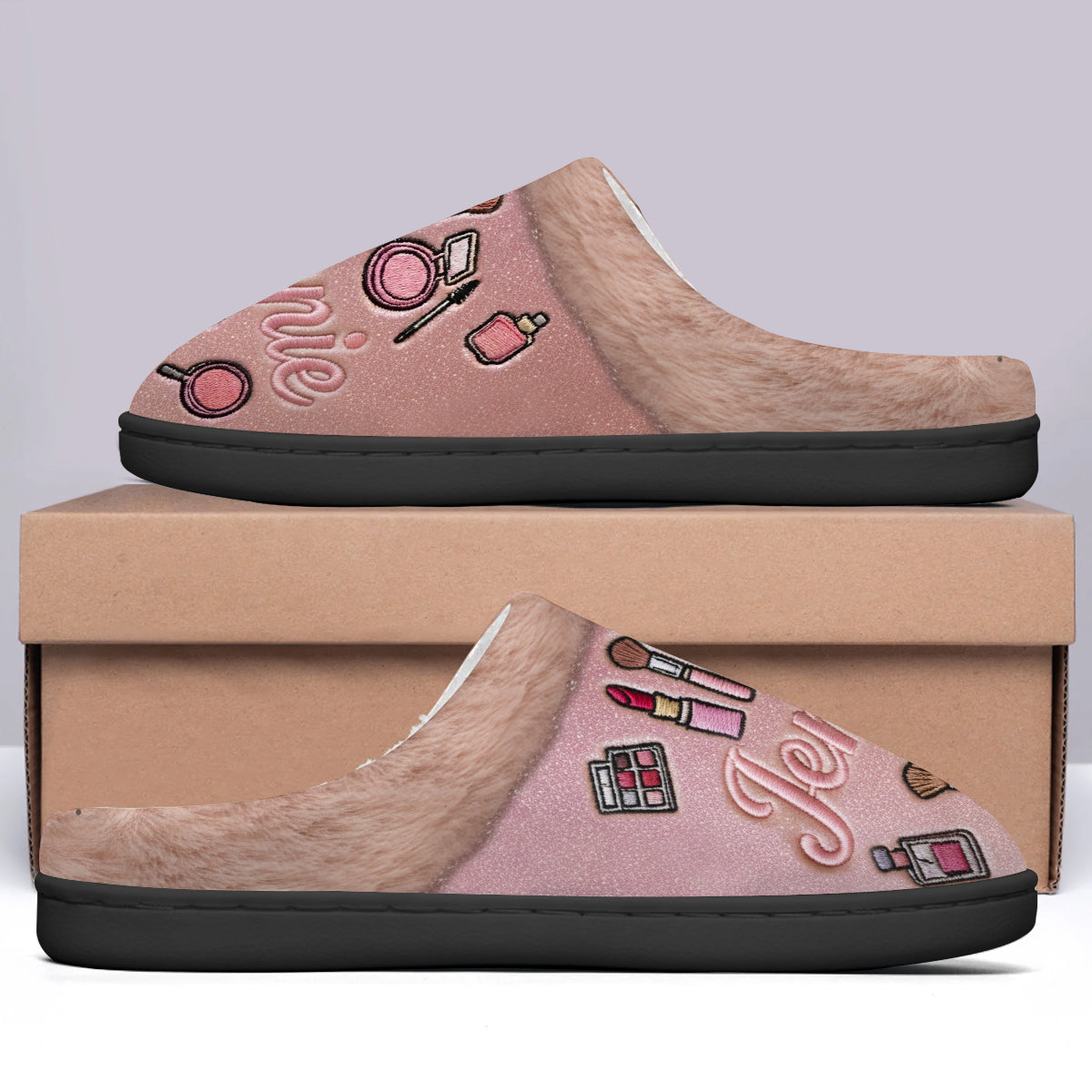 J'adore le maquillage - Pantoufles de maquillage personnalisées