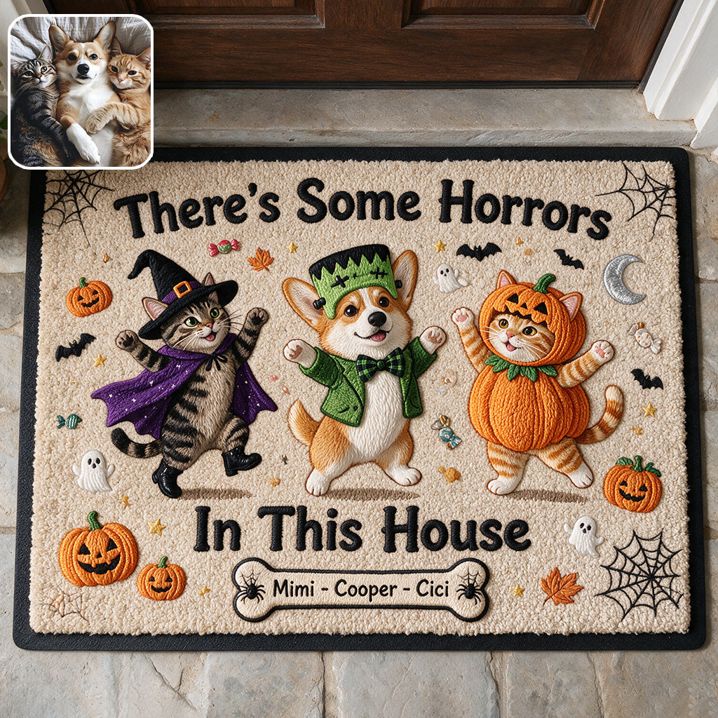 There's Some Horrors In This House - Personalized Dog Doormat