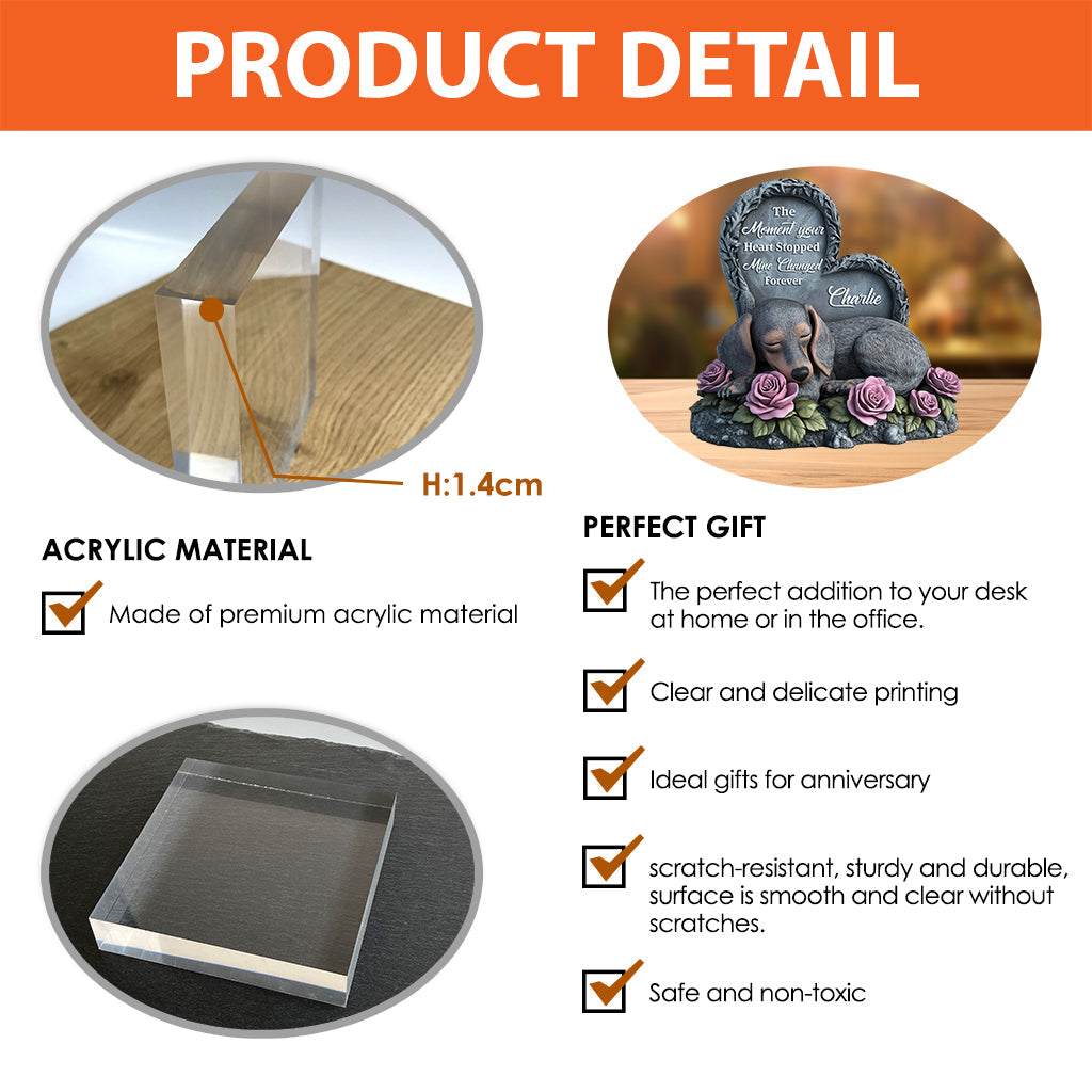 Forever In My Heart - Personalized Dog Custom Shaped Acrylic Plaque