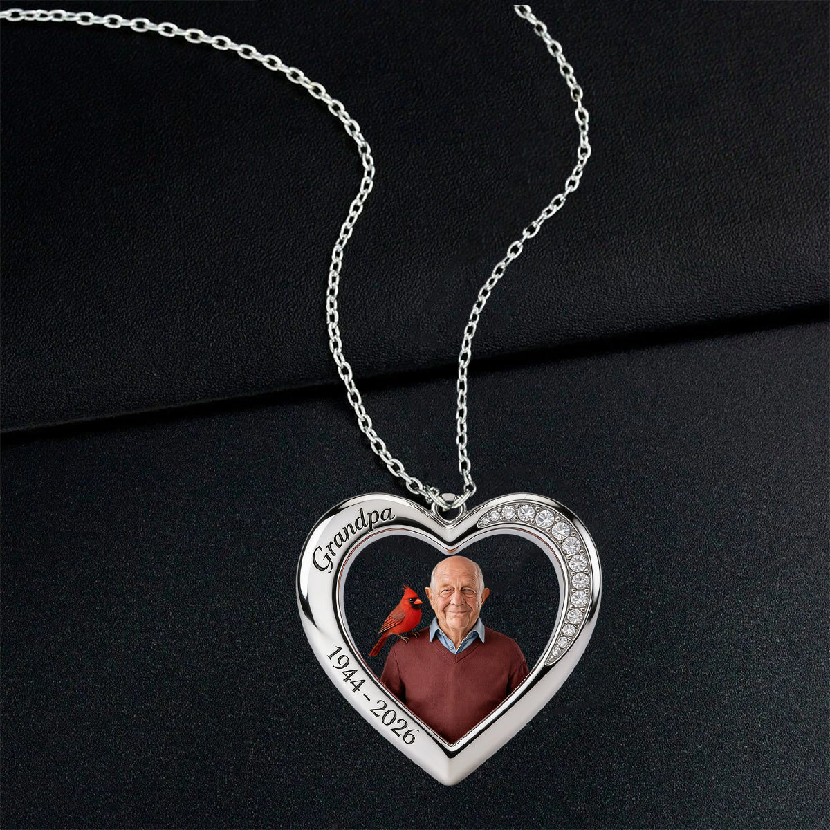 Always In My Heart - Personalized Memorial Shaped Metal Pendant Necklace