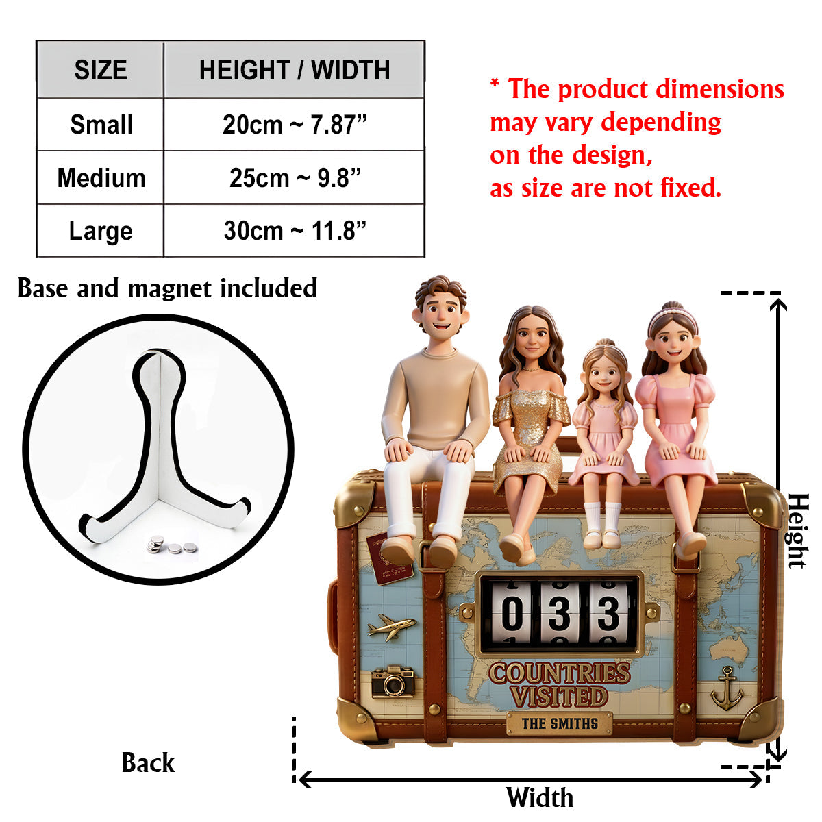 Countries Visited - Personalized Travelling Interchangeable Plaque