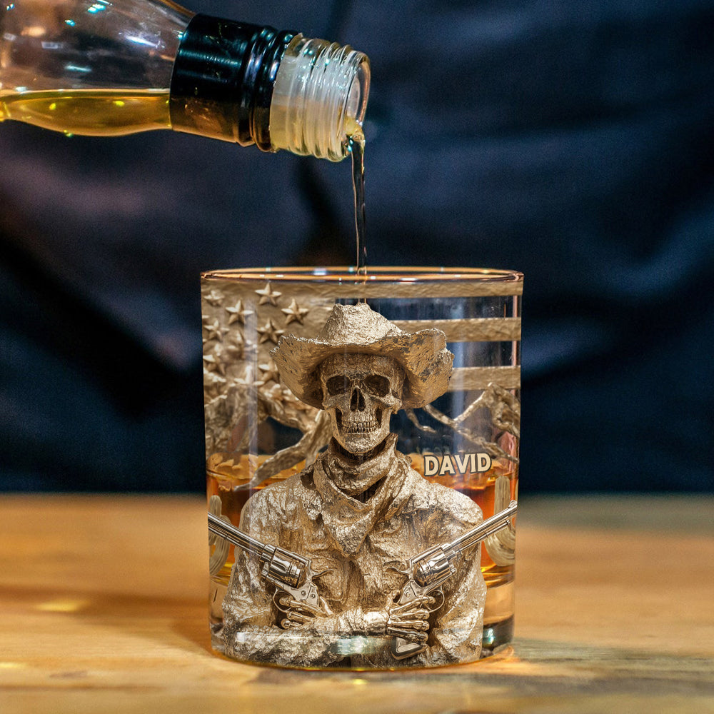 Western Cowboy - Personalized Western Outfit Whiskey Glass