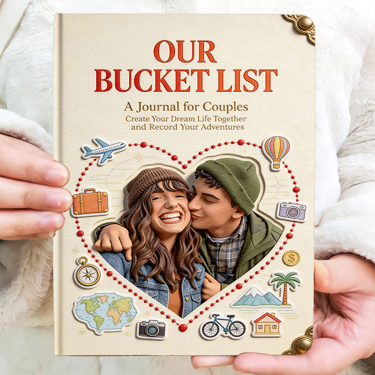 Our Bucket List, Couple Bucket List - Personalized Couple Leather Journal