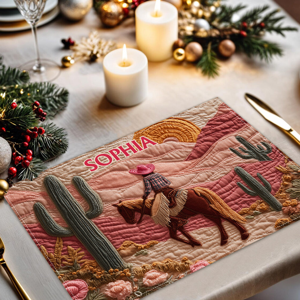 Howdy Cowgirl - Personalized Cowgirl Table Runner & Placemat