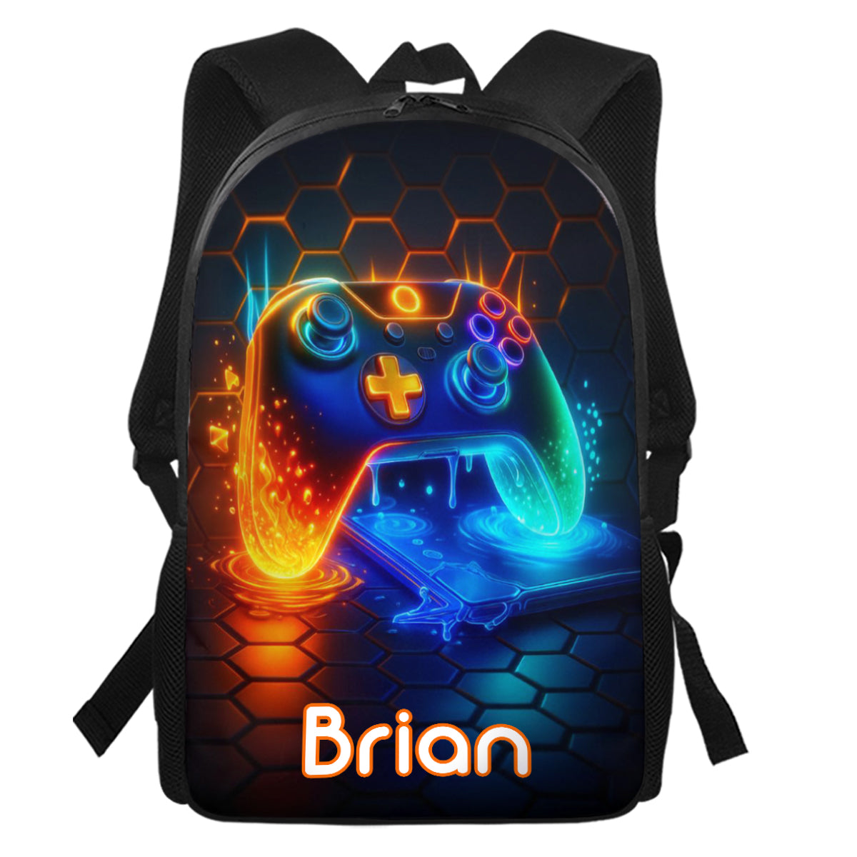 Gaming Handle - Boys' Large Capacity School Bag Set of Three - Personalized Kid Backpack Lunch Bag Pencil Case Set