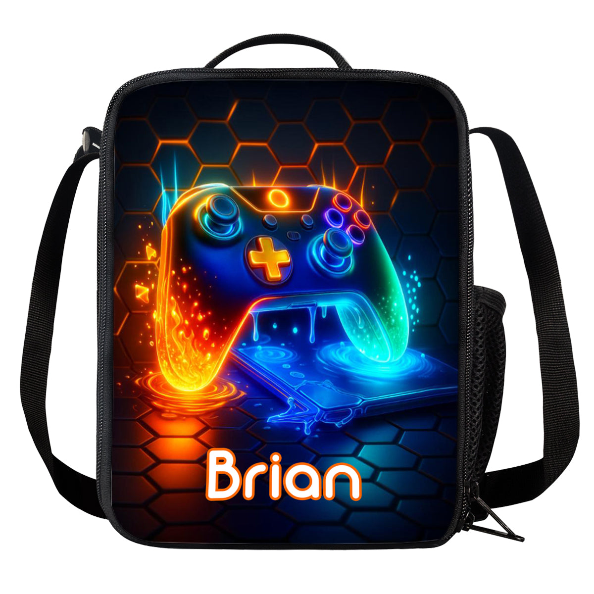 Gaming Handle - Boys' Large Capacity School Bag Set of Three - Personalized Kid Backpack Lunch Bag Pencil Case Set