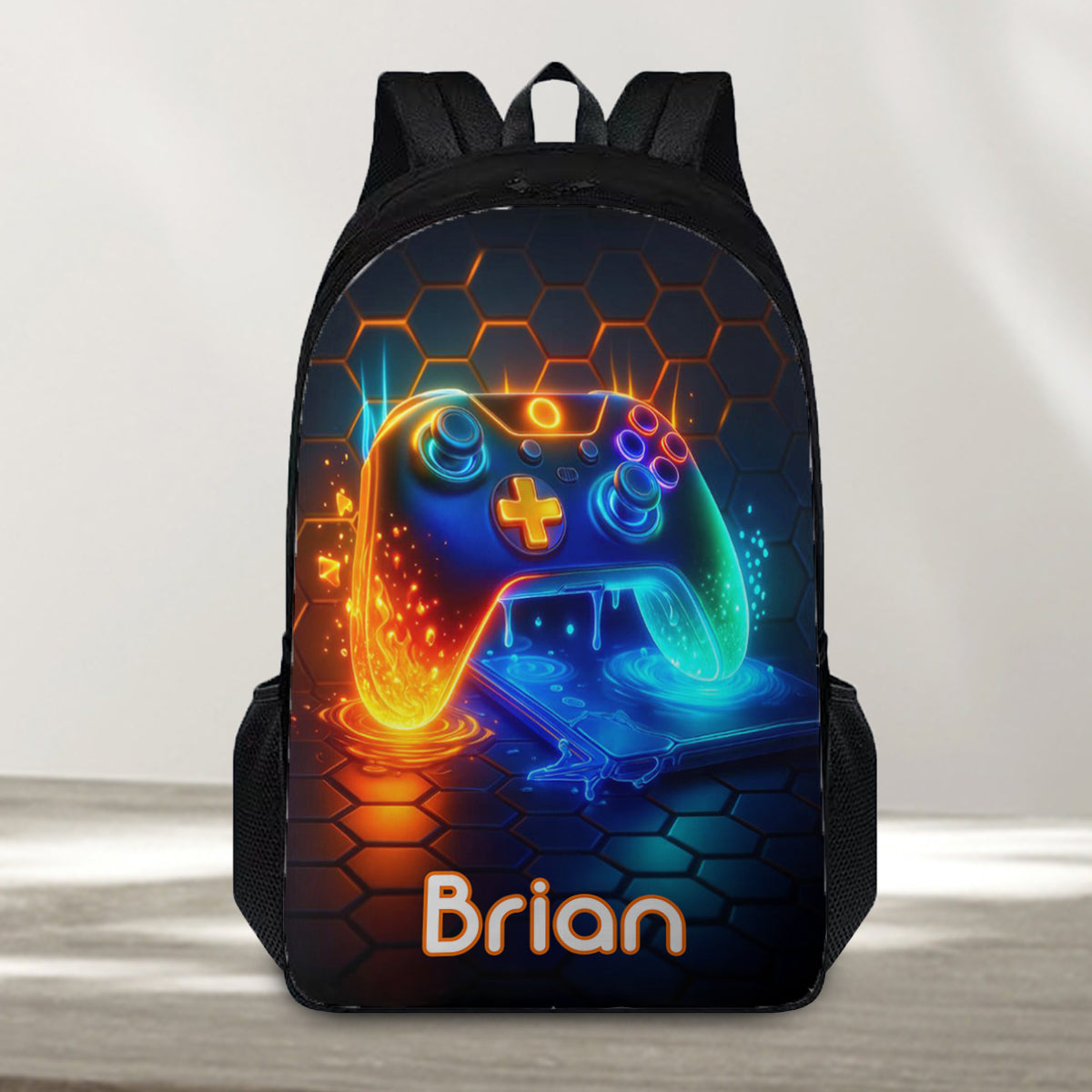 Gaming Handle - Boys' Large Capacity School Bag Set of Three - Personalized Kid Backpack Lunch Bag Pencil Case Set