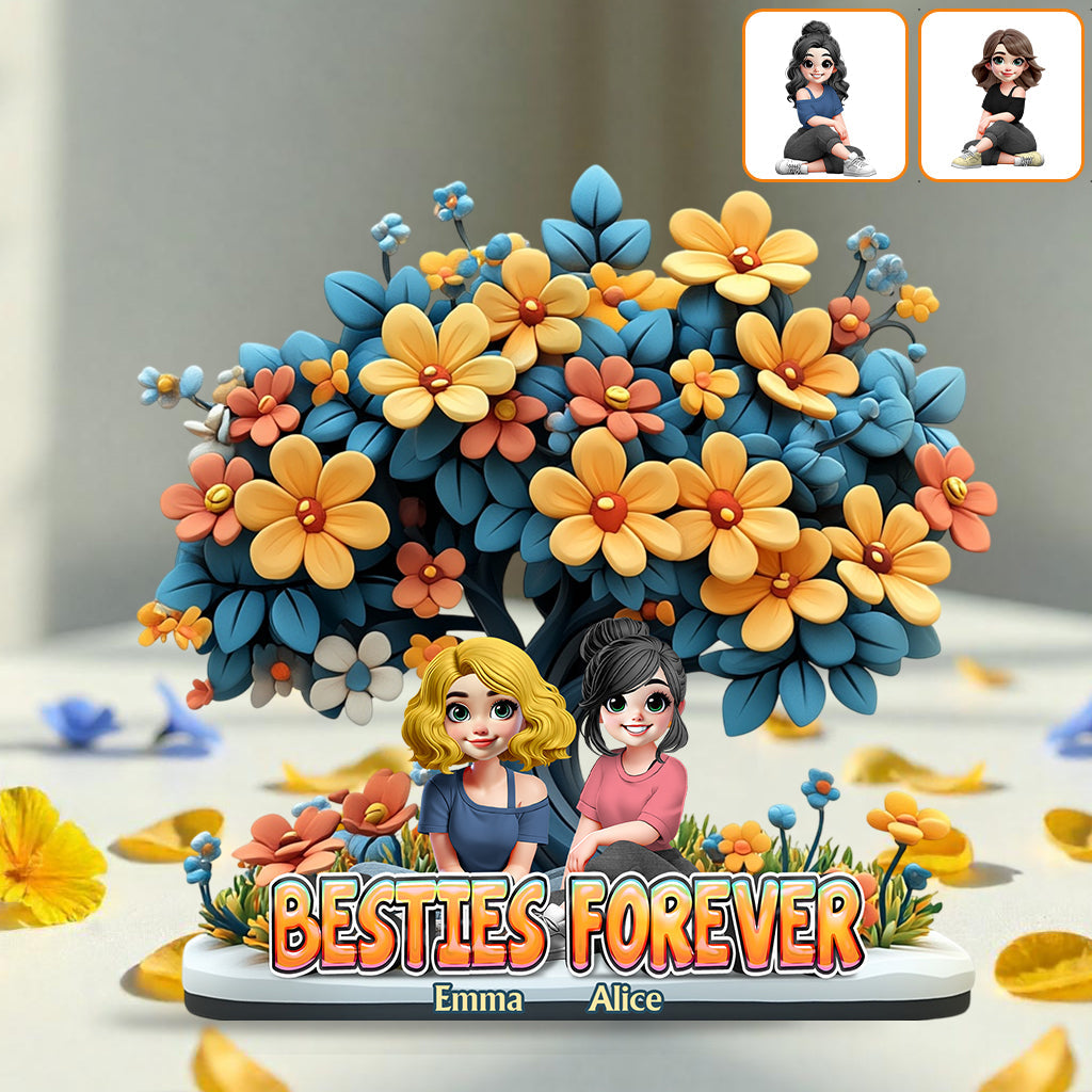 Besties Forever - Personalized Bestie Custom Shaped Acrylic Plaque