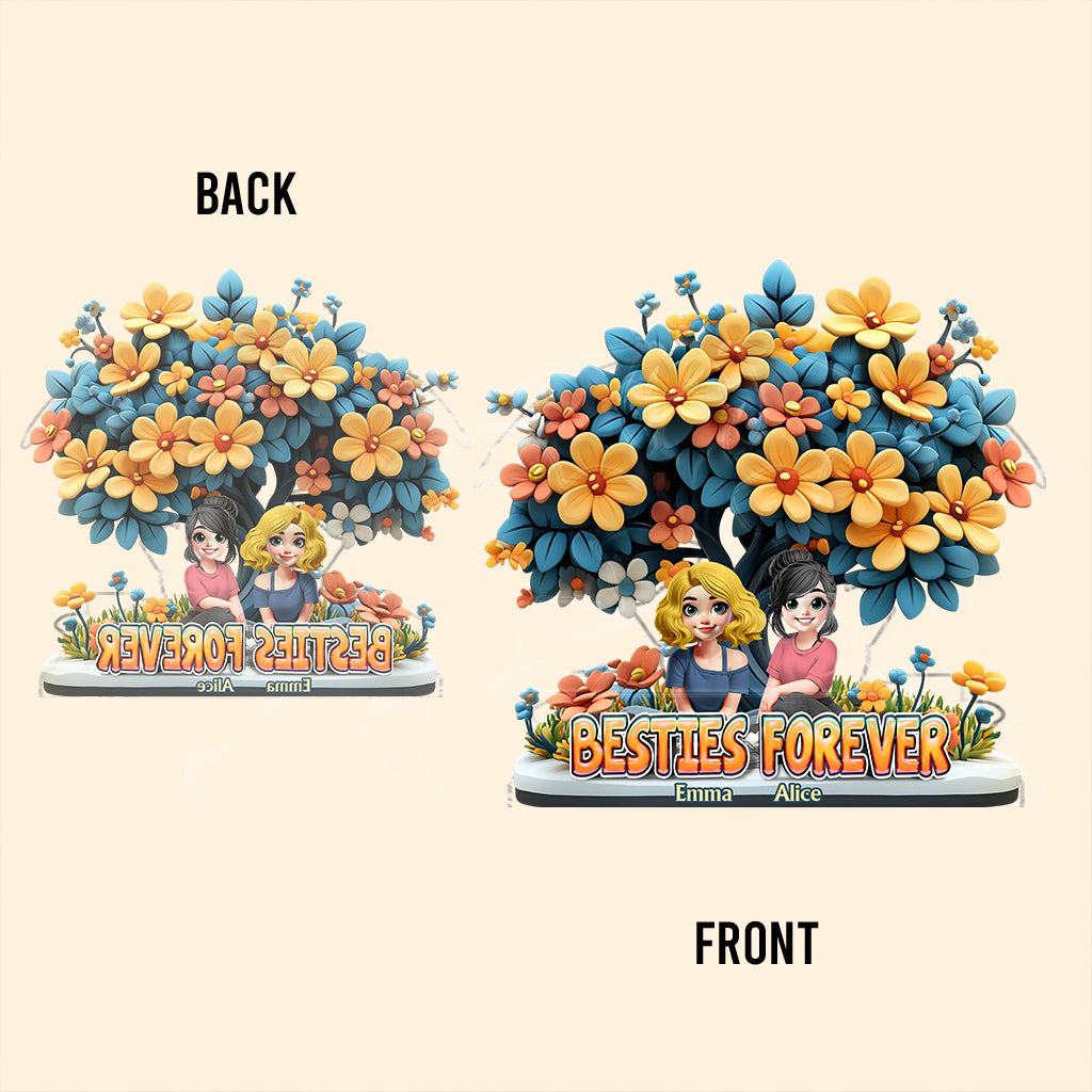 Besties Forever - Personalized Bestie Custom Shaped Acrylic Plaque