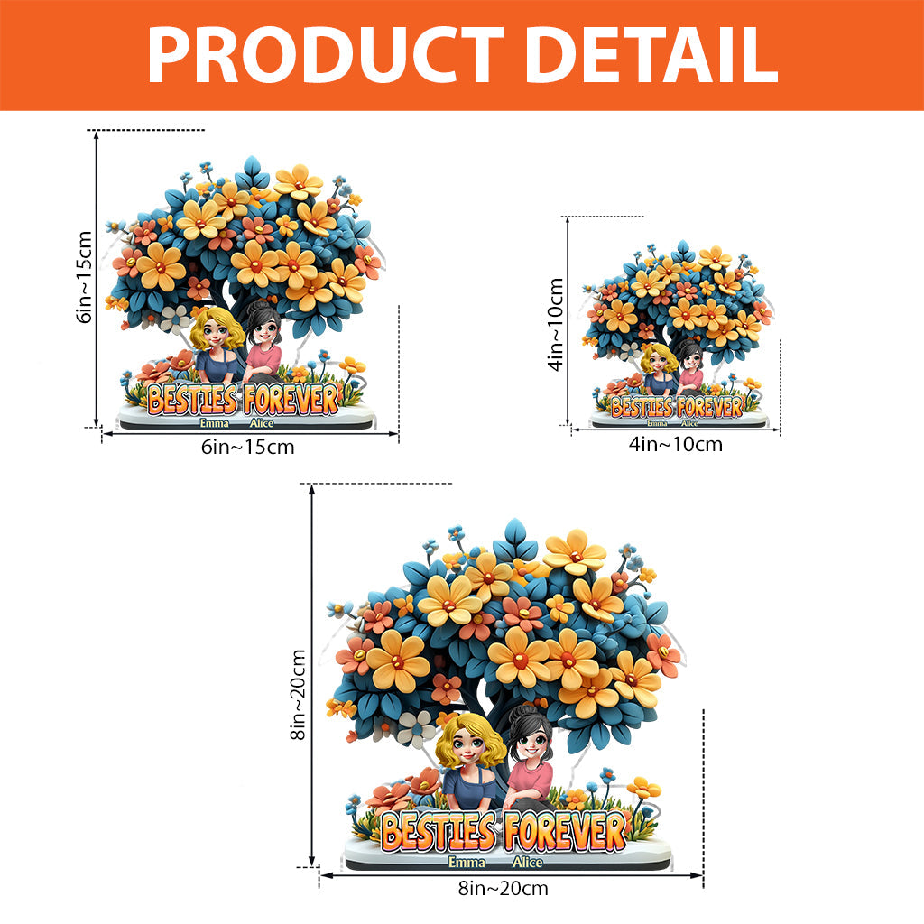 Besties Forever - Personalized Bestie Custom Shaped Acrylic Plaque