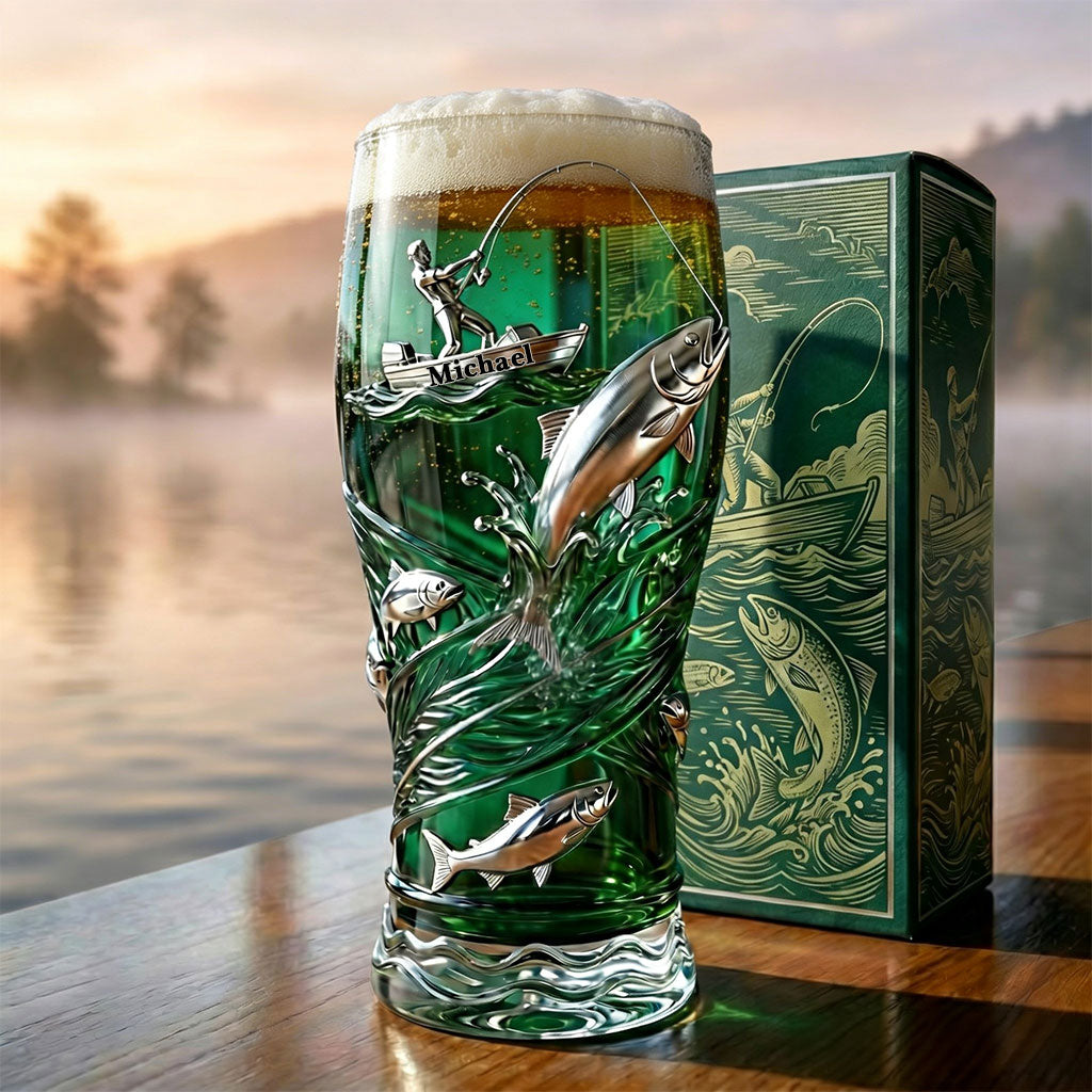 Gone Fishing - Personalized Fishing Beer Pint
