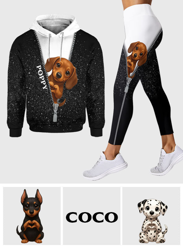 Cute Pet Peeking - Personalized Pet Hoodie and Leggings