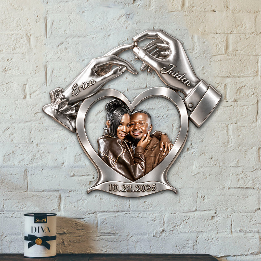 You & Me Forever Love - Personalized Couple 3D Printed Cut Metal Sign