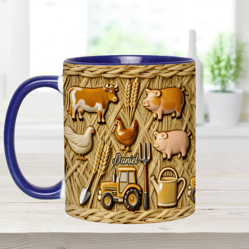 Gift For Farmers - Personalized Farmer Accent Mug
