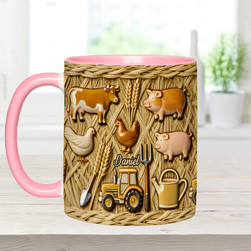 Gift For Farmers - Personalized Farmer Accent Mug