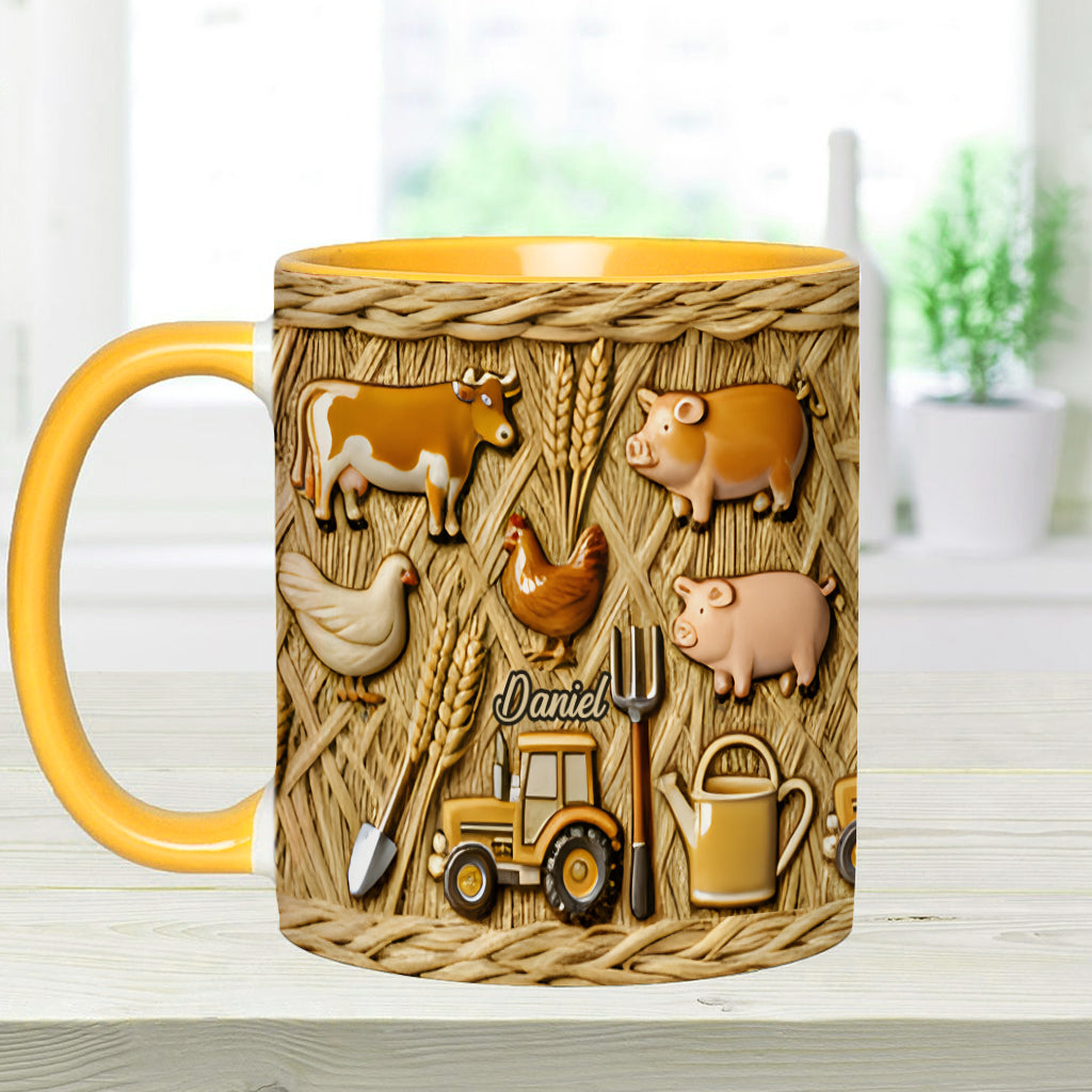 Gift For Farmers - Personalized Farmer Accent Mug
