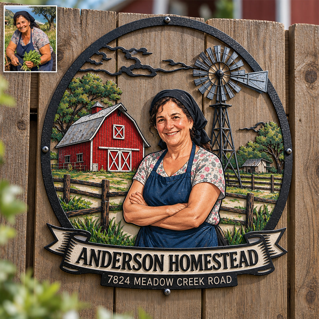 Country Life - Personalized Farmer 3D Printed Cut Metal Sign