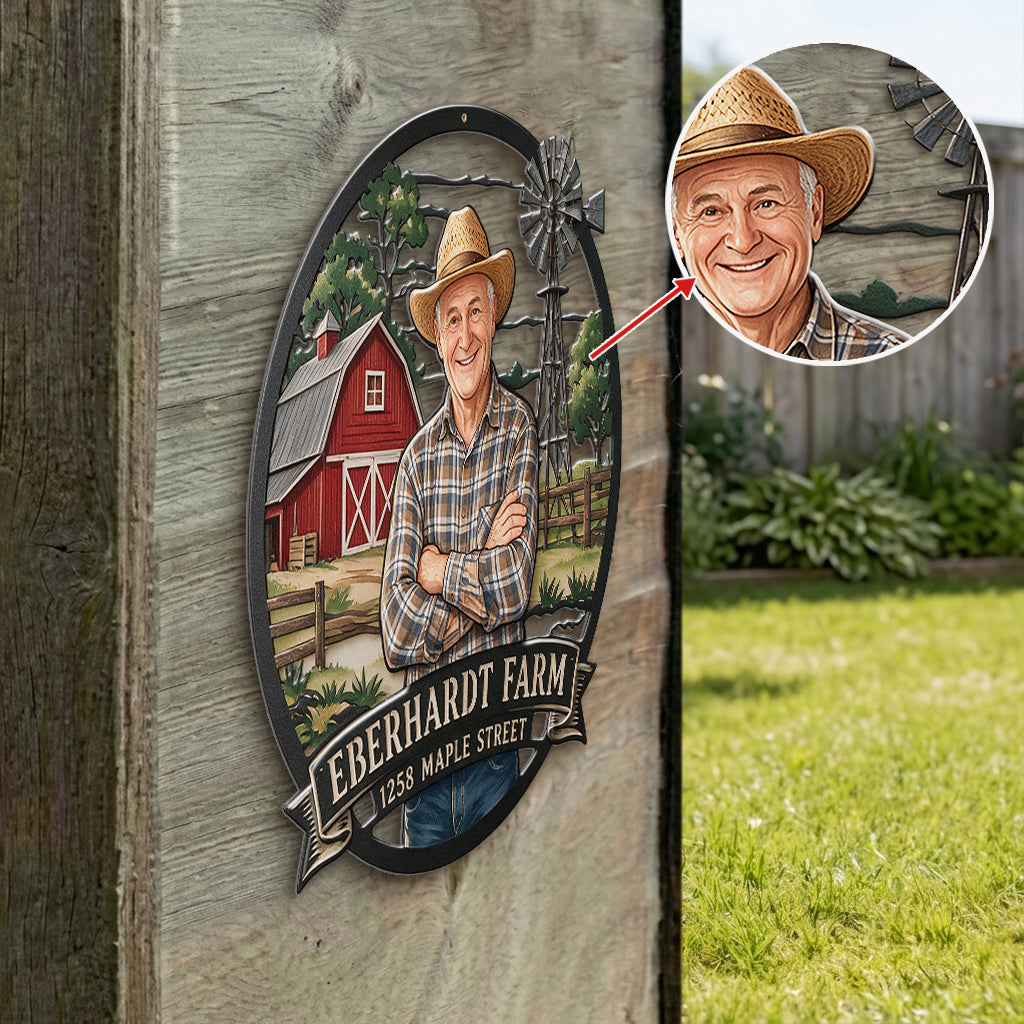 Country Life - Personalized Farmer 3D Printed Cut Metal Sign