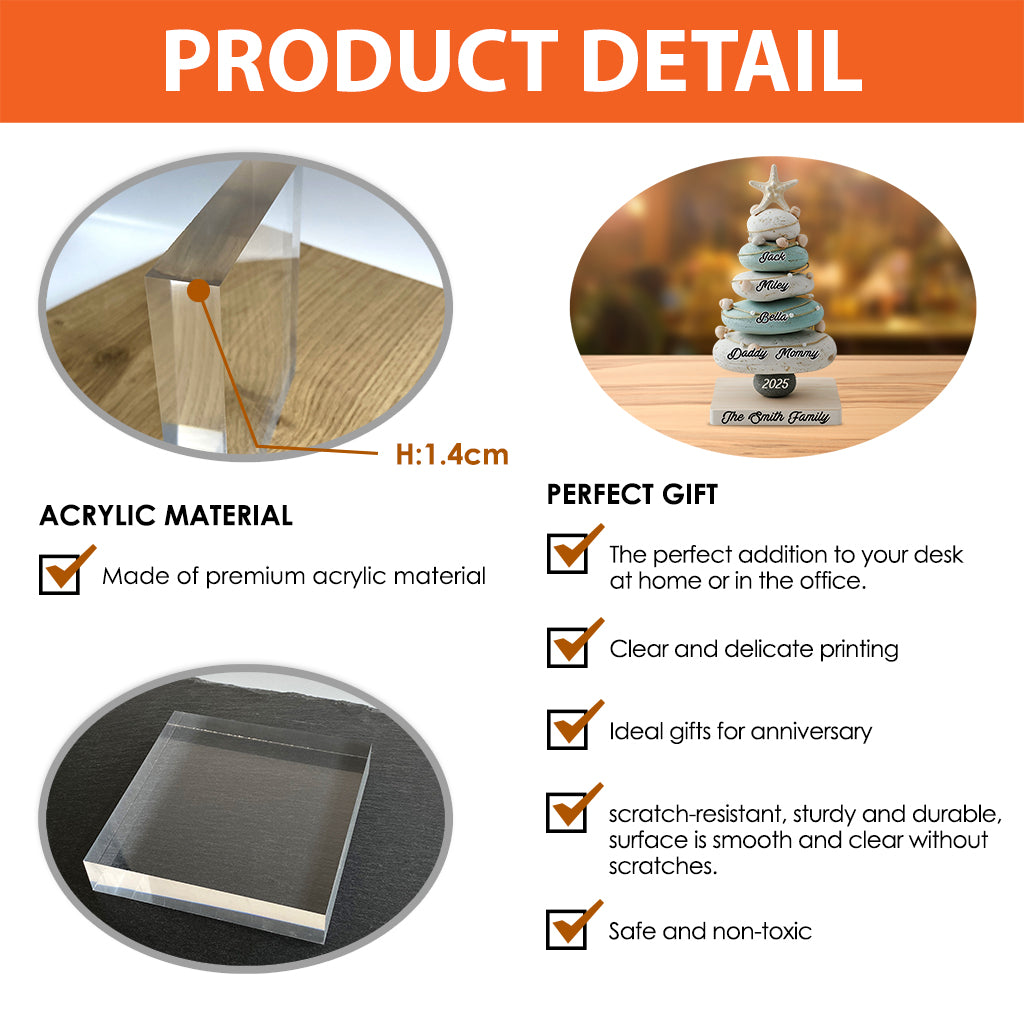 Our Family, Merry Christmas 2025 - Personalized Family Custom Shaped Acrylic Plaque