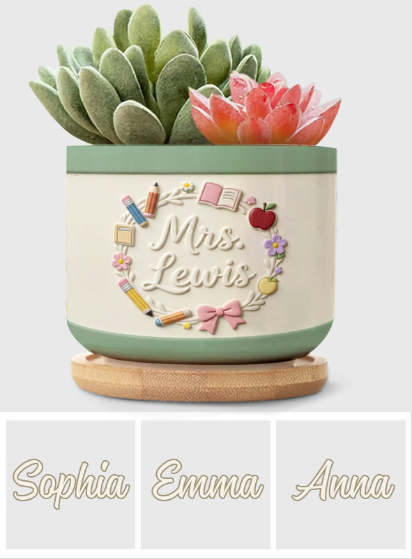 Teacher Gifts - Personalized Teacher Ceramic Plant Pot
