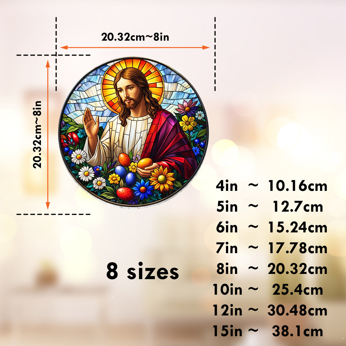 Easter Blessings - Christian Window Hanging Suncatcher Ornament