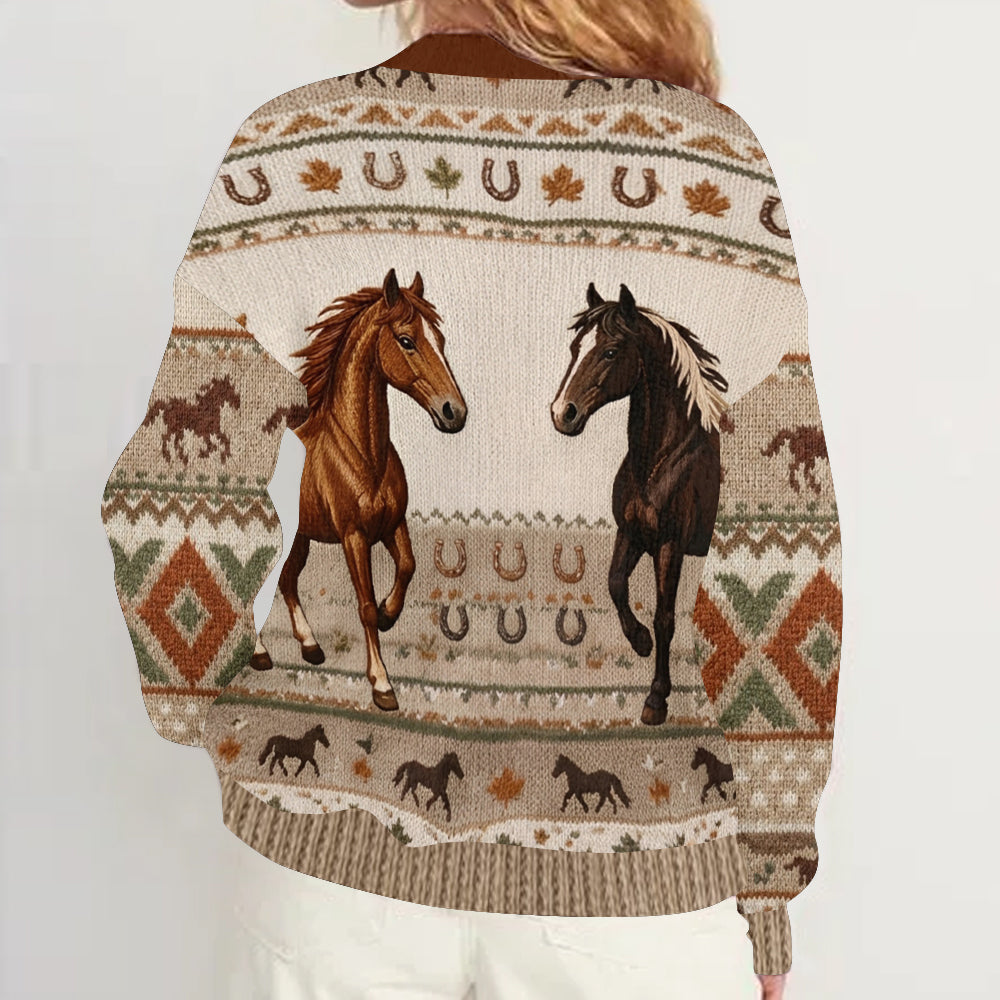 Love Horse - Personalisierter Pferde Cardigan Pullover