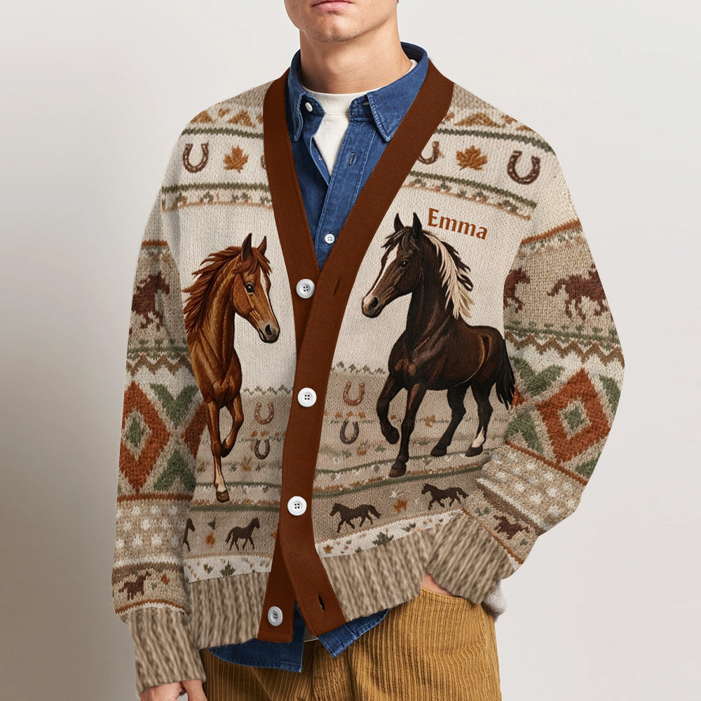 Love Horse - Personalisierter Pferde Cardigan Pullover