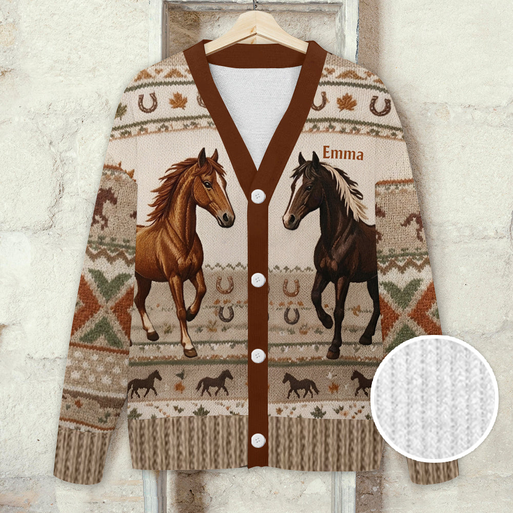 Love Horse - Personalisierter Pferde Cardigan Pullover
