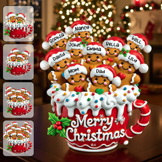 Merry Christmas - Personalized Family Custom Shaped Acrylic Plaque