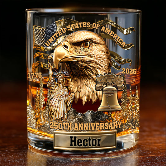 Eagle & Liberty – Personalisiertes Whiskyglas mit Weißkopfseeadler