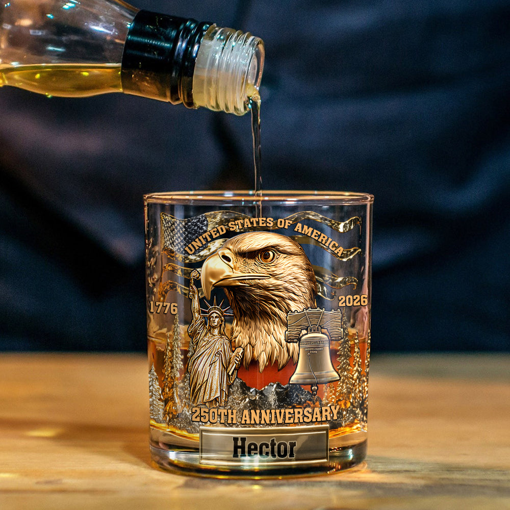 Eagle & Liberty – Personalisiertes Whiskyglas mit Weißkopfseeadler
