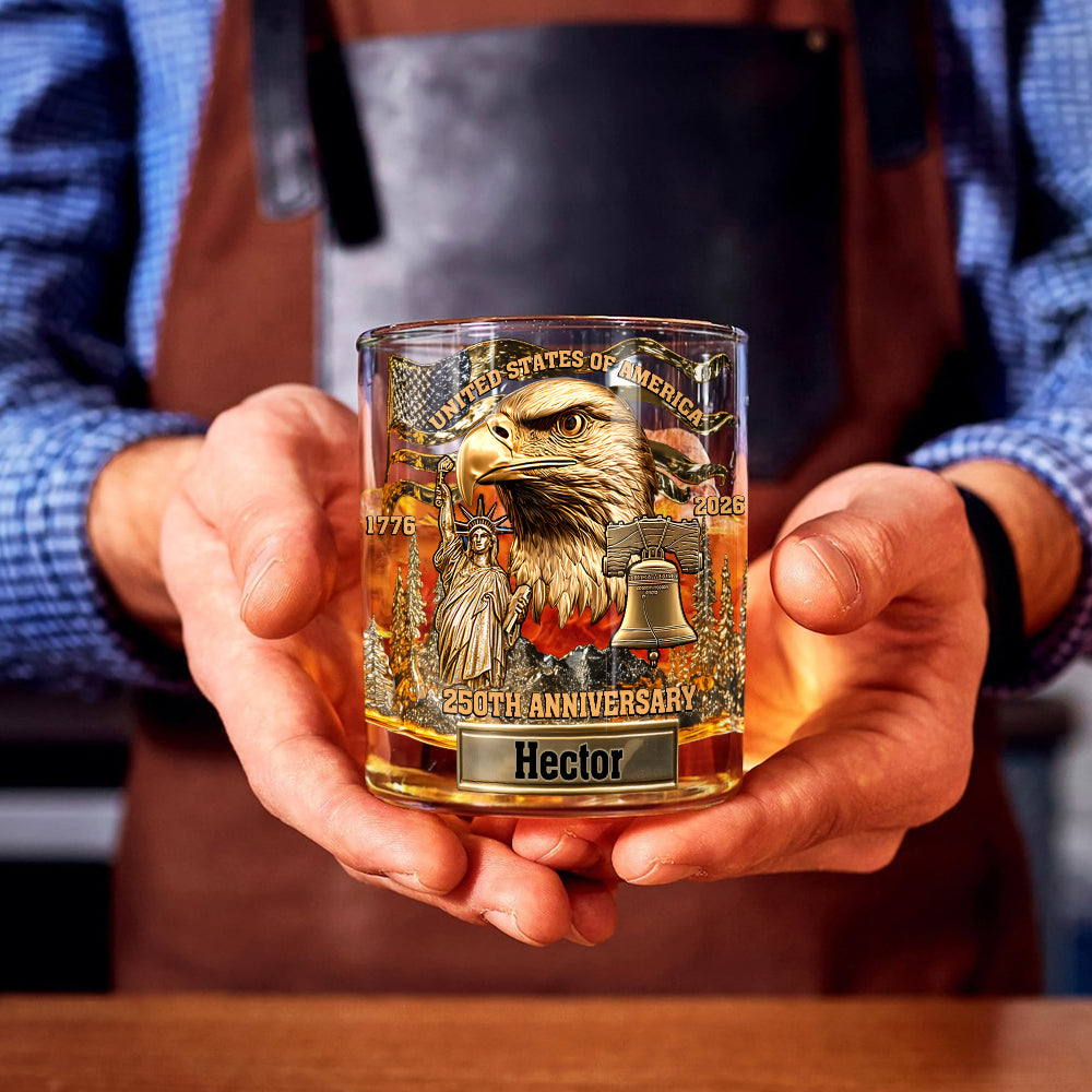 Eagle & Liberty – Personalisiertes Whiskyglas mit Weißkopfseeadler