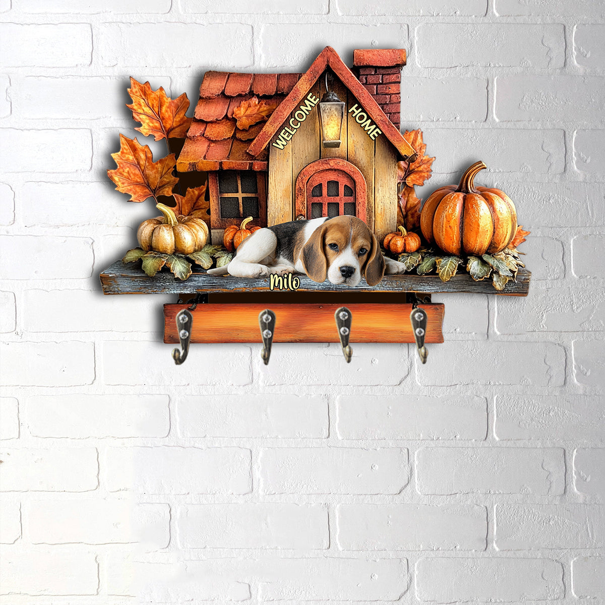 Welcome - Personalized Dog Custom Shaped Hanging Rack