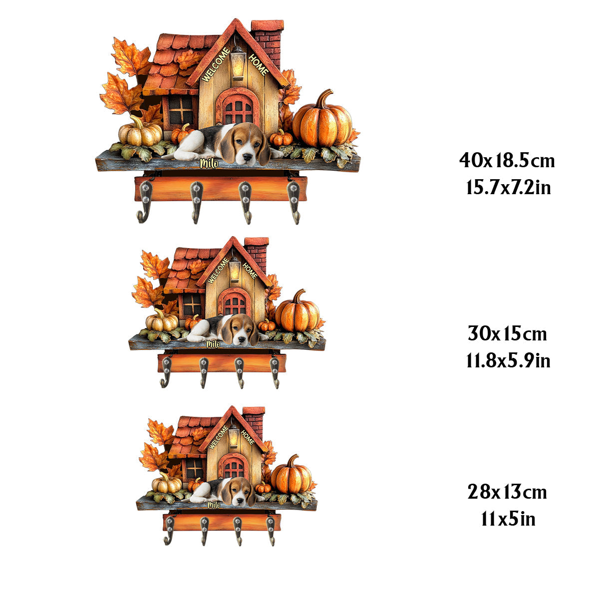 Welcome - Personalized Dog Custom Shaped Hanging Rack