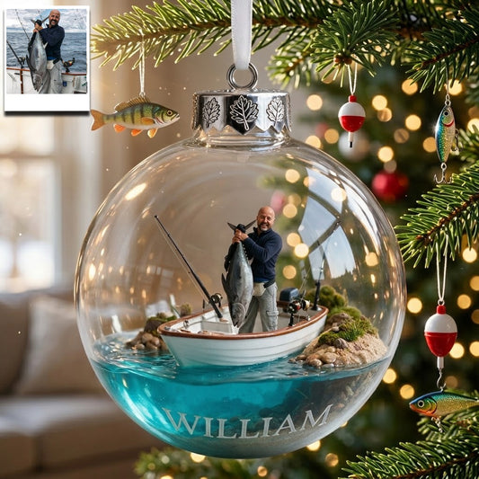 Fisherman Christmas - Personalized Fishing Ornament