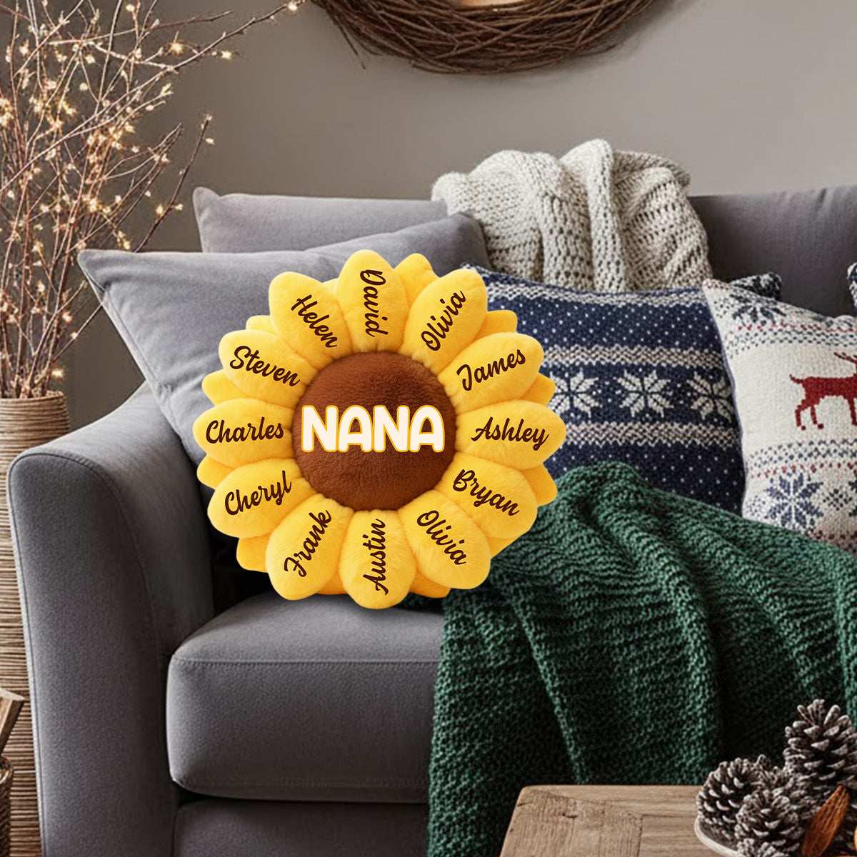 Best Nana Ever - Personalized Grandma Faux Fur Shaped Pillow