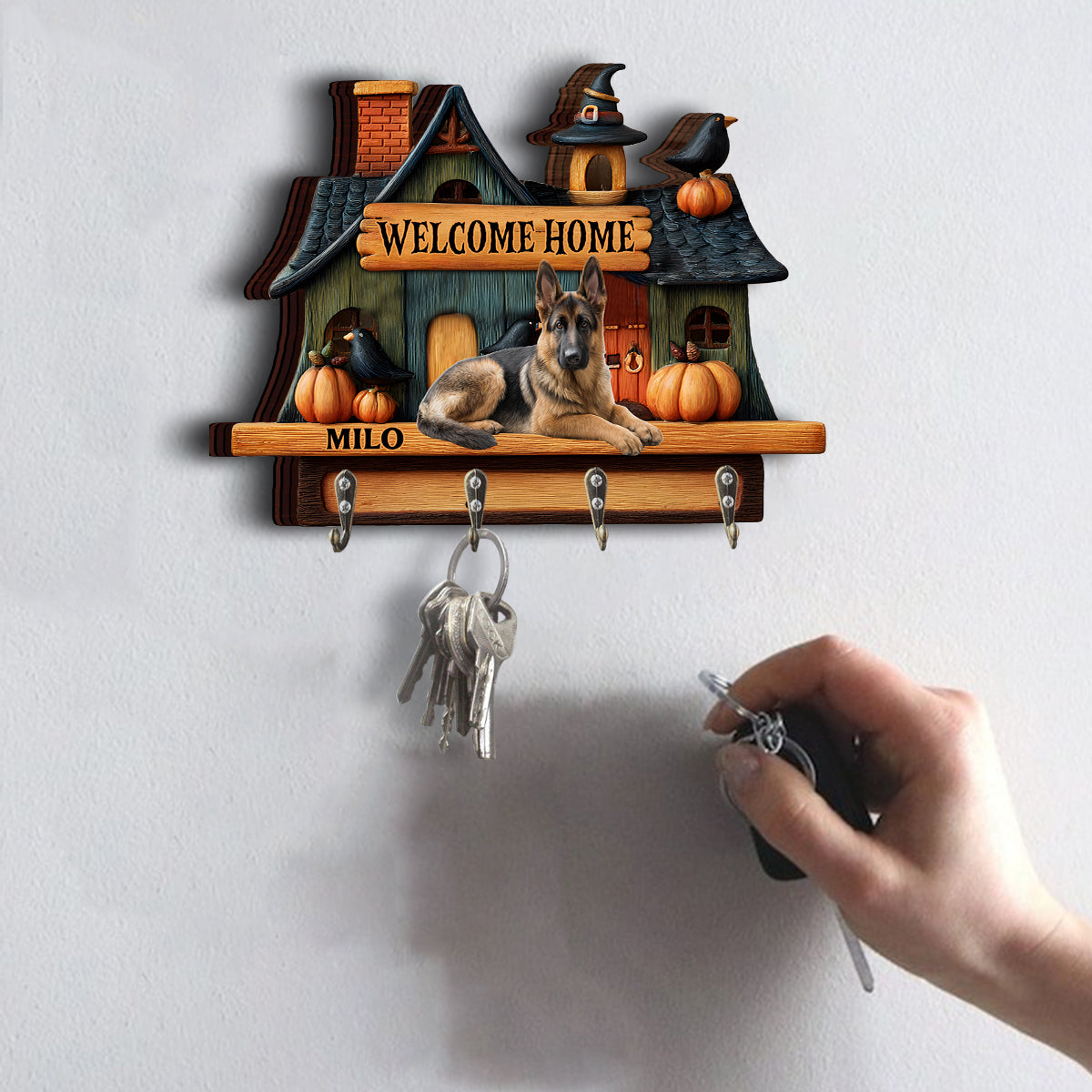 Willkommen zu Hause – Personalisierter, hundeförmiger Hängeständer