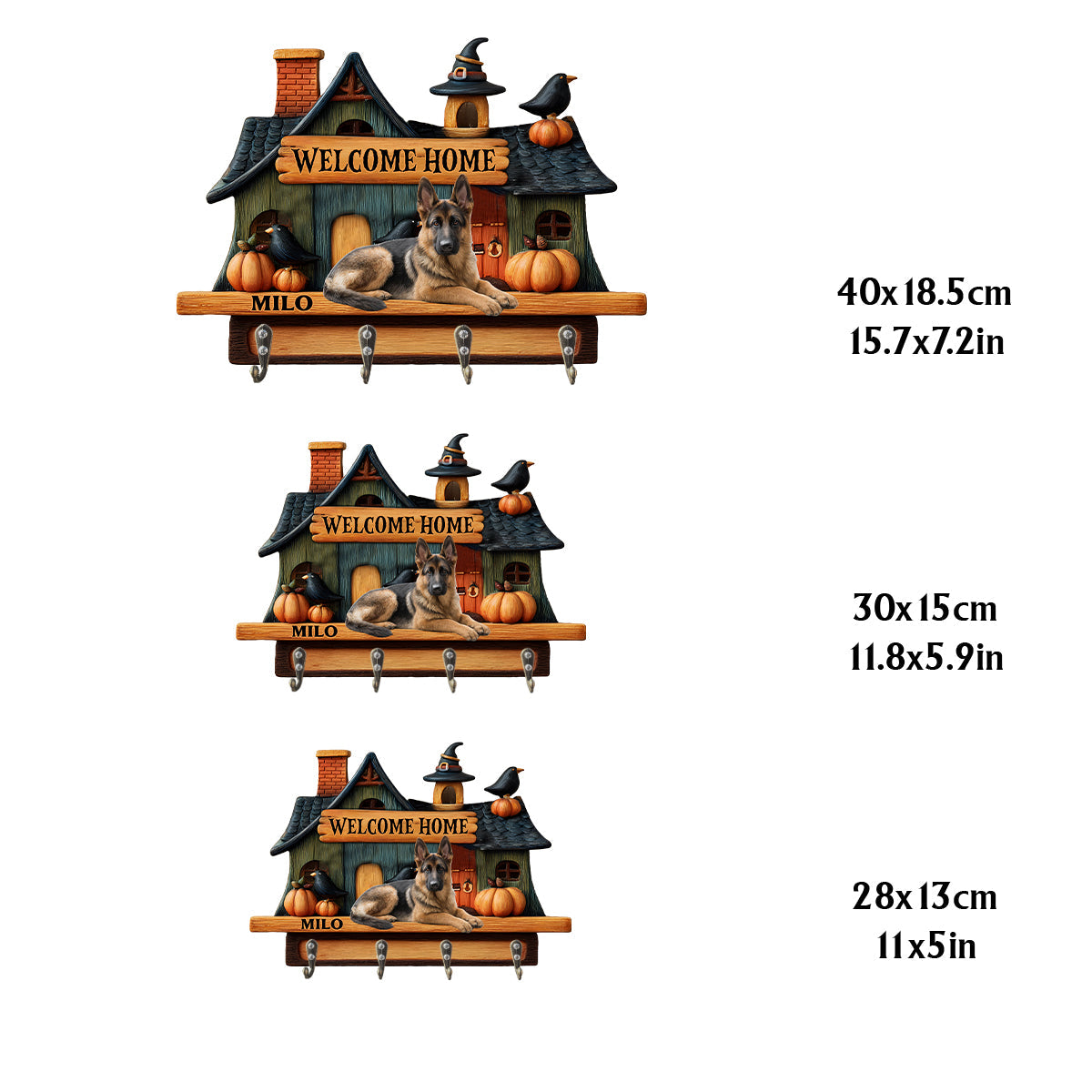 Willkommen zu Hause – Personalisierter, hundeförmiger Hängeständer